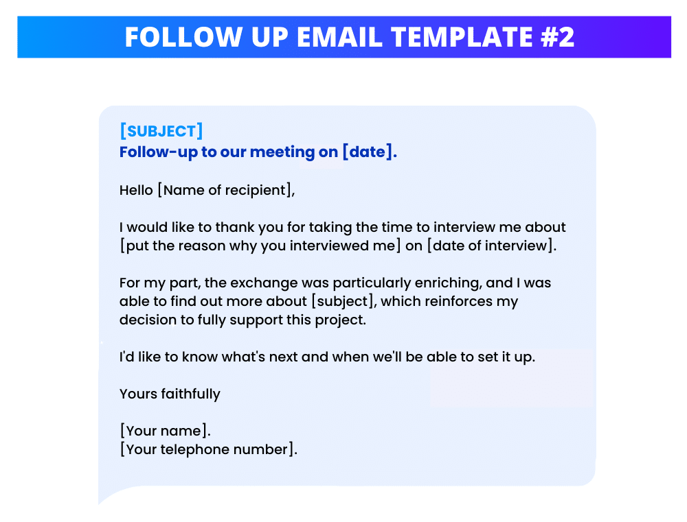 Follow Up Template Email After Interview