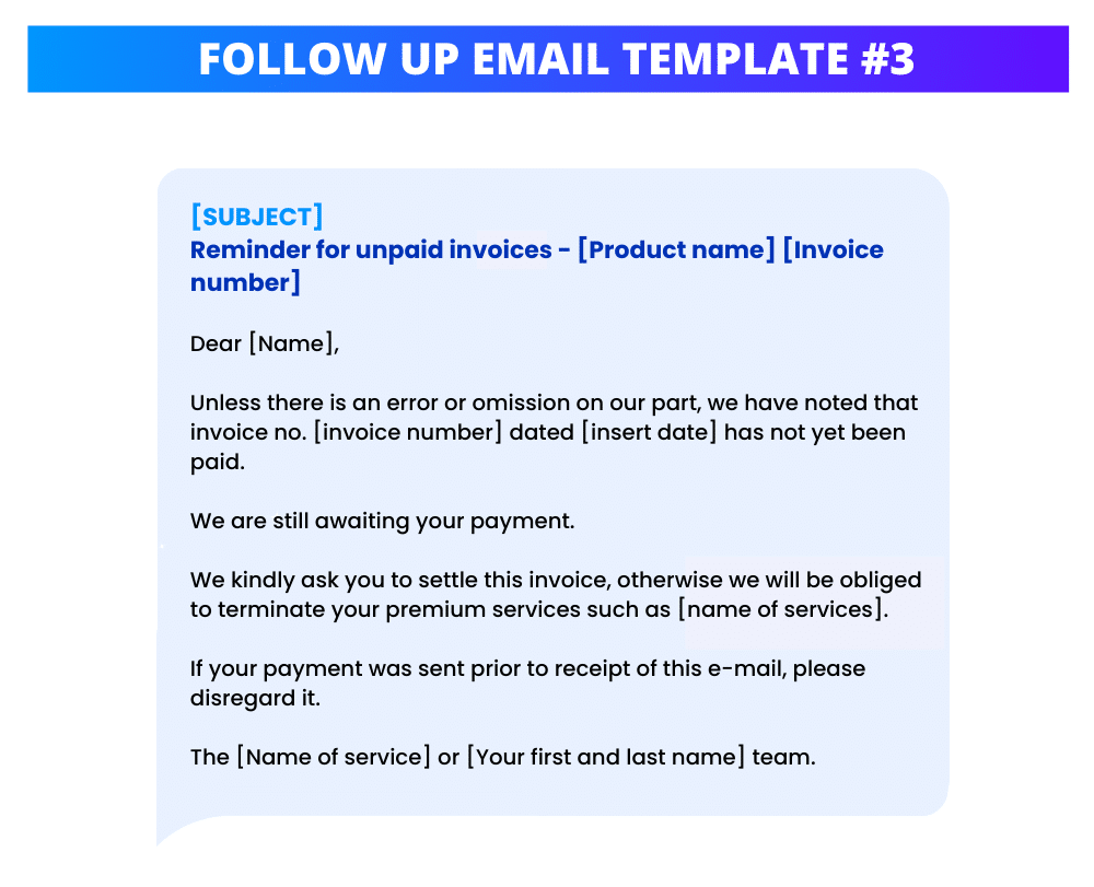 Follow Up Email Template for Unpaid Invoice.