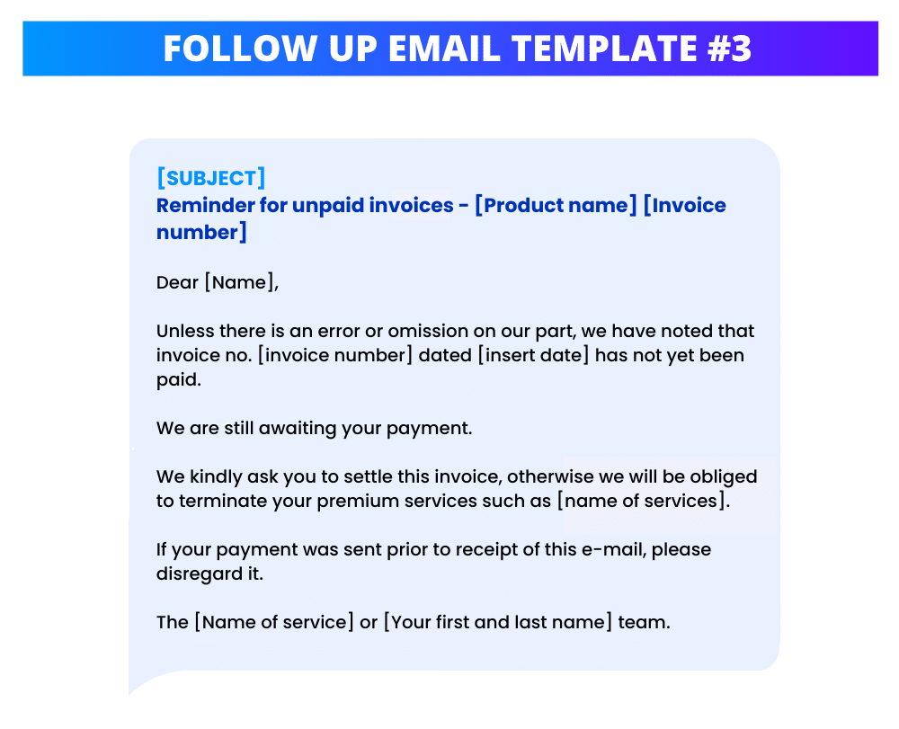 Follow Up Email Template for Unpaid Invoice