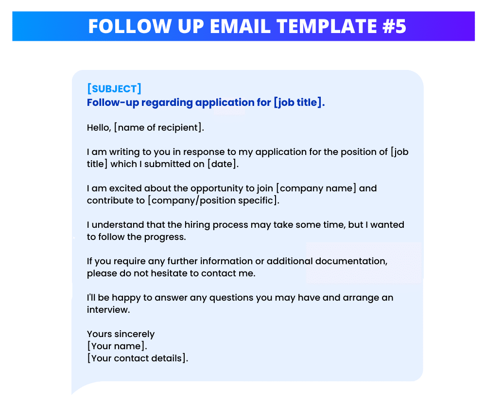 Follow Up Email Template for Unsuccessful Job Application