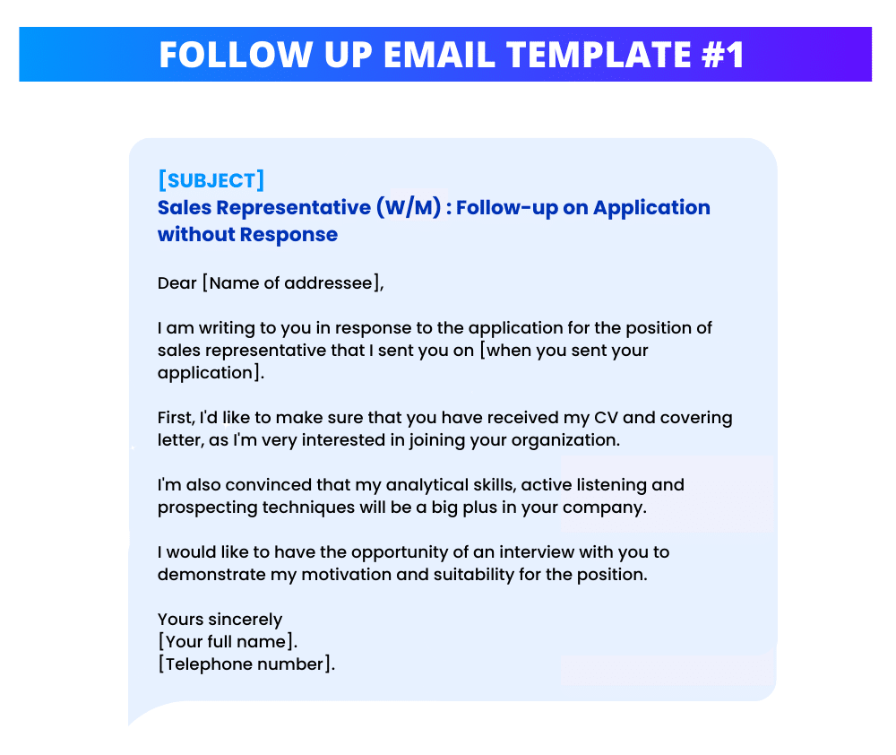 Follow Up Email Template for application.