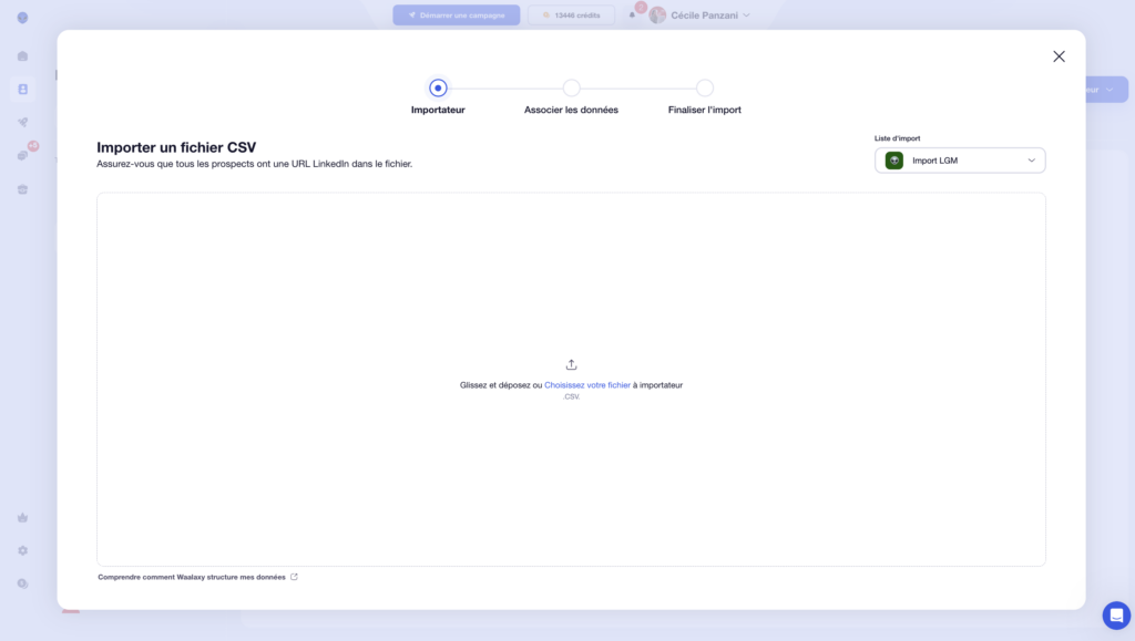 Importer des fichiers CSV La growth machine vs Waalaxy 