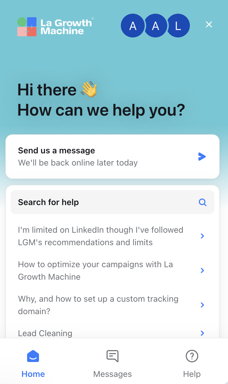 Support la growth machine 