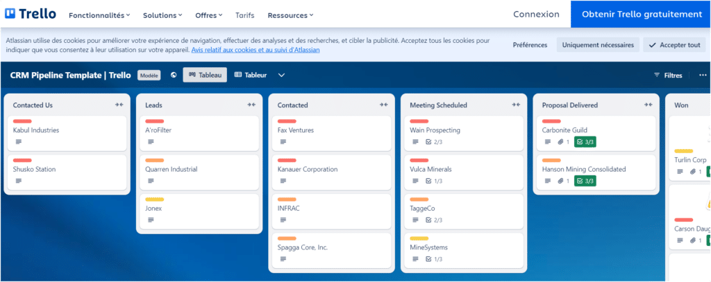CRM gratuit Pipeline