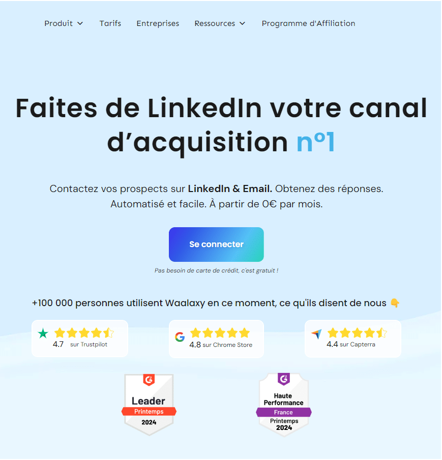 Waalaxy CRM gratuit français