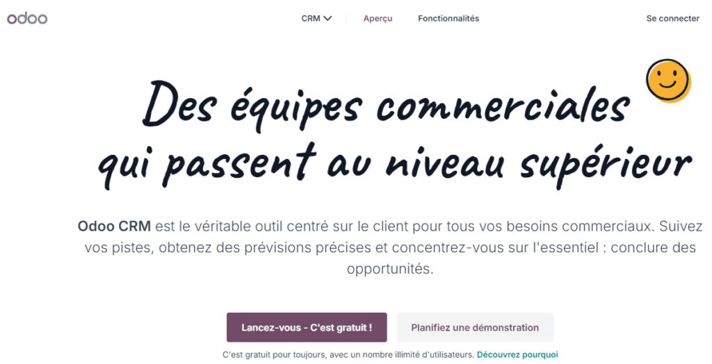 odoo CRM gratuits