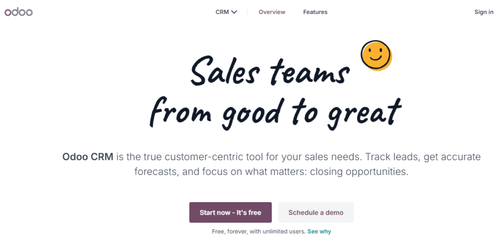 odoo crm free