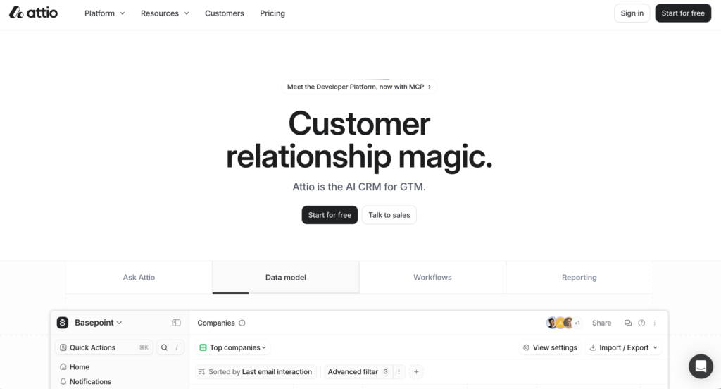 Outil CRM gratuit Attio