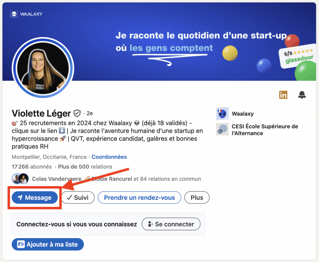 Enviar uma mensagem no LinkedIn.