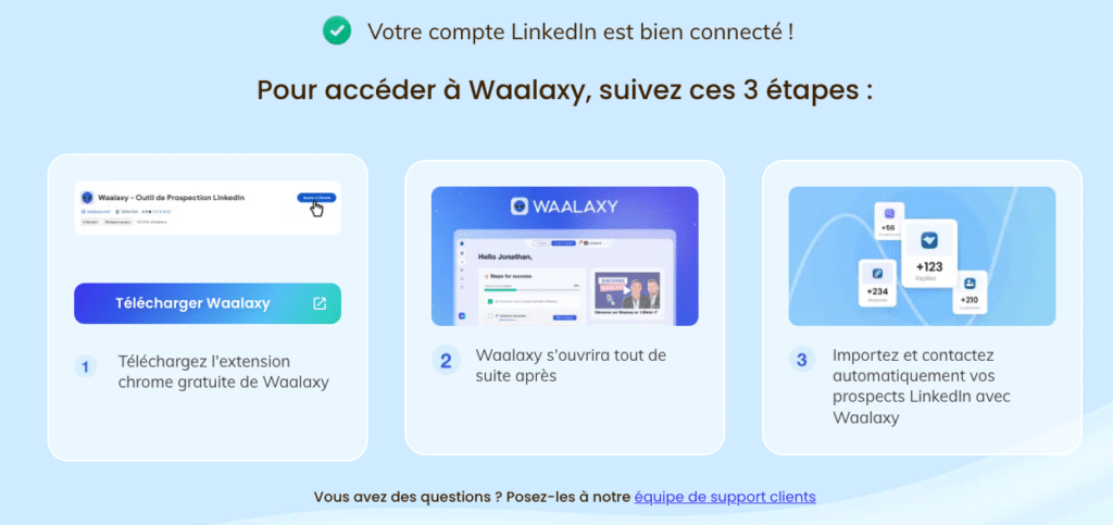 3 étapes pour installer l'extension Waalaxy sur son PC