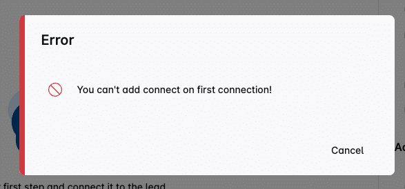 First connection error