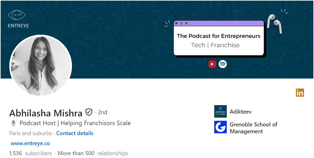 LinkedIn podcast profile