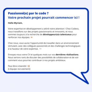 exemple de message de recrutement