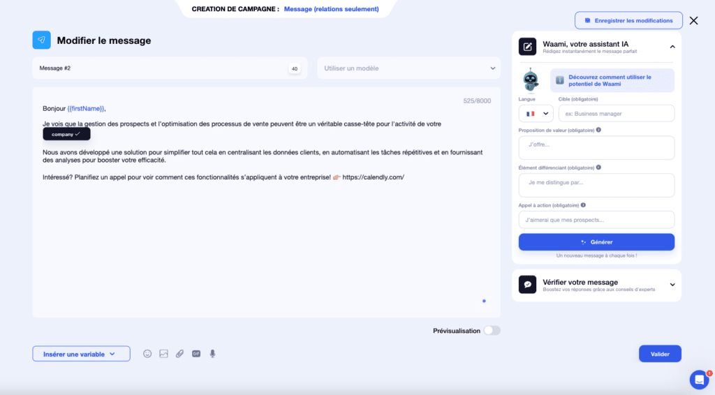 Personnaliser des messages de prospection avec enrichissement de base de données.