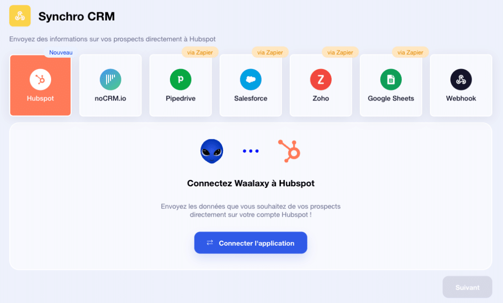 waalaxy - intégration crm