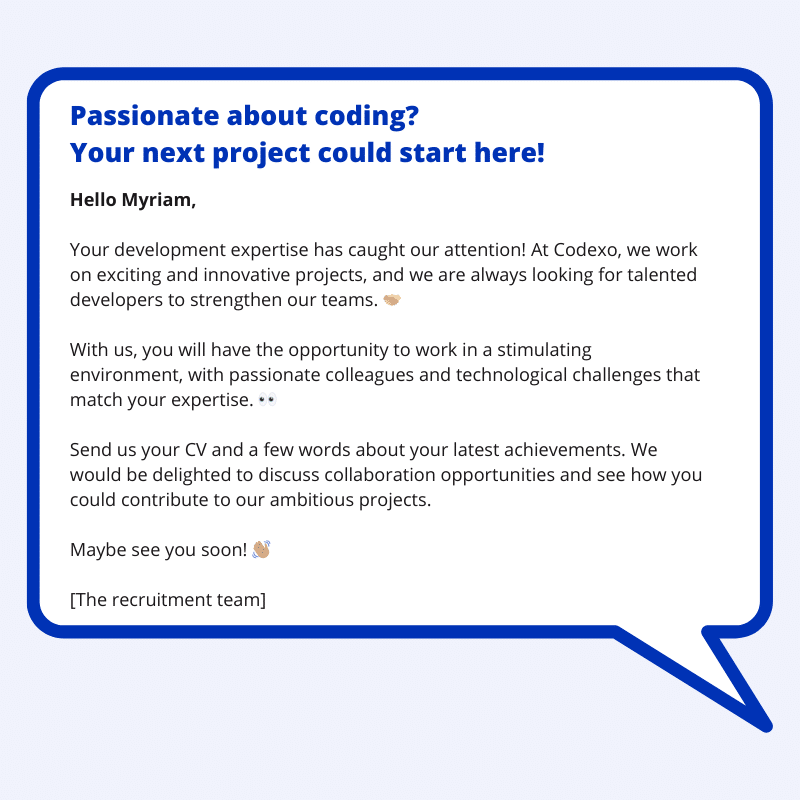 exemplos de mensagens de texto de recrutamento