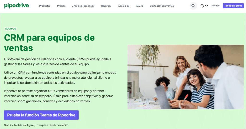 crm para los equipos de ventas Pipedrive