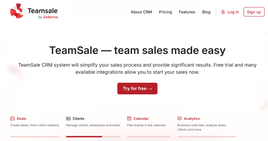 best CRM for sales teams teamsale