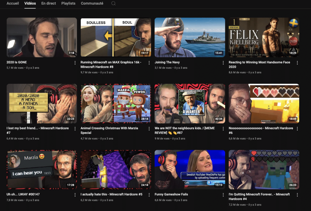 Créer du contenu sur Youtube : la chaîne de PewDiePie