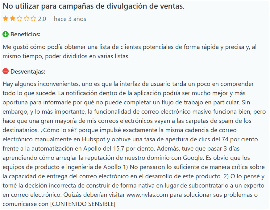 opiniones de clientes de apollo.io