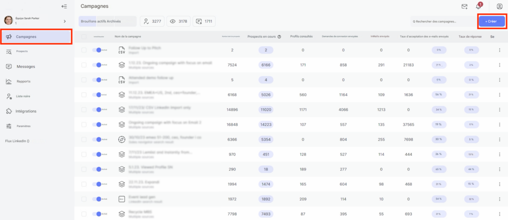 Créer une campagne de prospection avec LeadIn