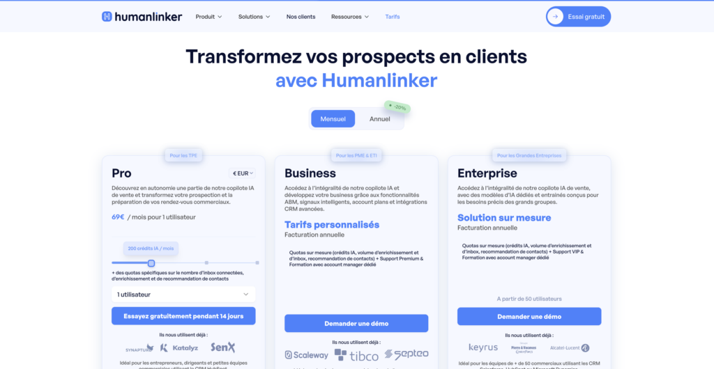 HumanLinker prix 