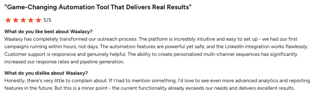 Waalaxy customer reviews 