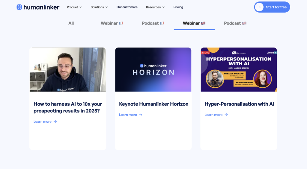 HumanLinker ressources 
