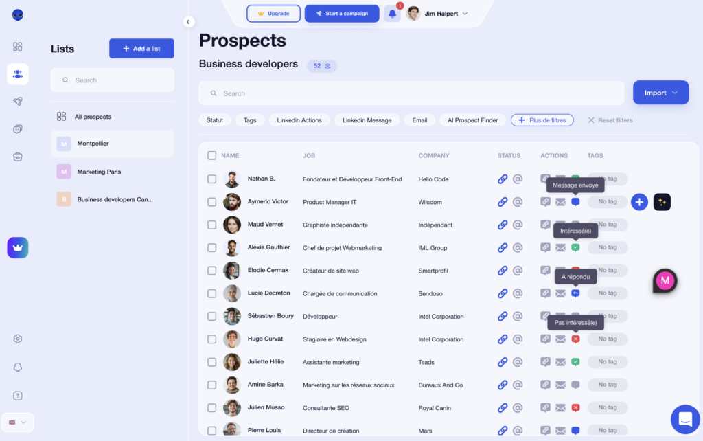 Leadscoring avec waalaxy 