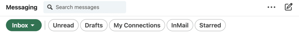 linkedin inbox - filter your messages by category