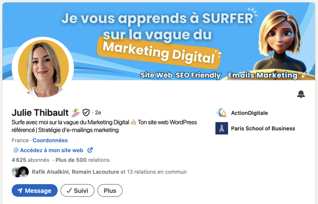 Photo LinkedIn AI : Exemple de profil LinkedIn avec avatar.