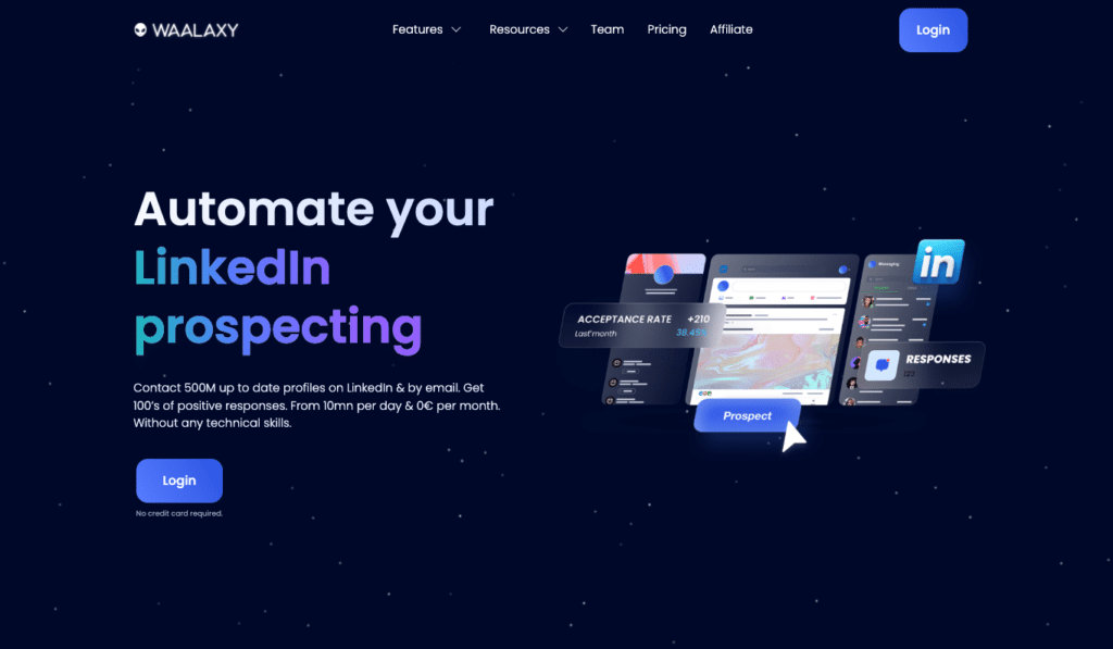 Automatize o seu marketing baseado em contas com o LinkedIn e o Waalaxy.