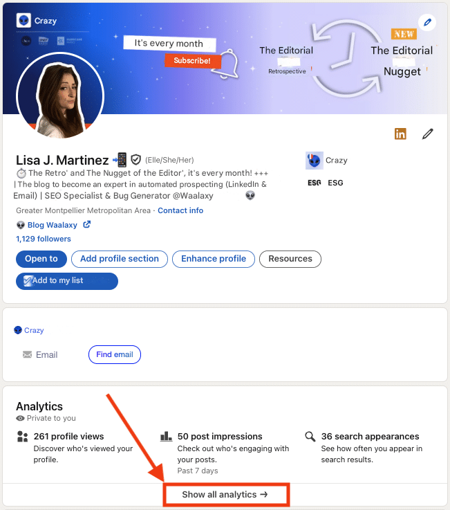 Acceso a las herramientas de creación de contenidos de LinkedIn.