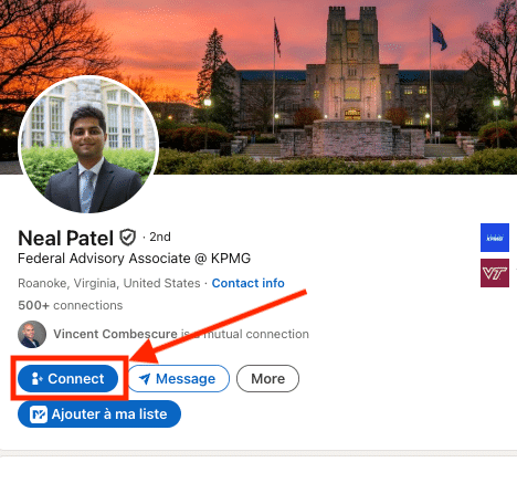 LinkedIn creator mode: “Connect” button.