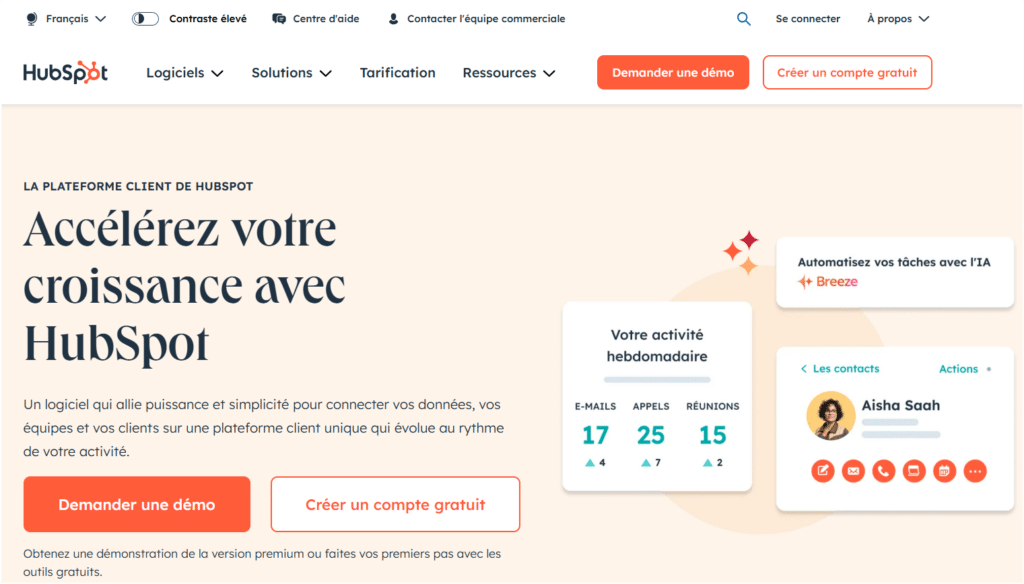 Alternative à Salesloft : HubSpot