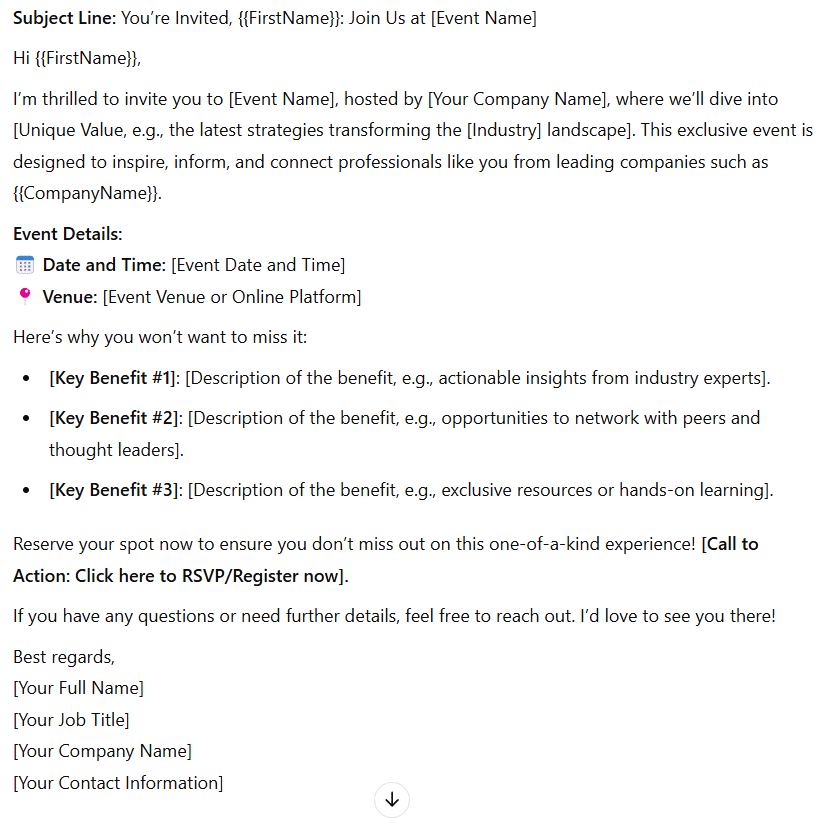 How to Generate Leads Using ChatGPT? Prompt for Event Invitation