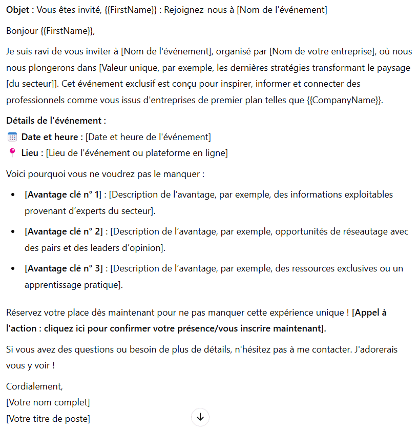 Comment générer des leads avec ChatGPT ? Invitation à un événement