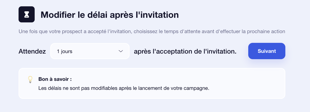 délai invitation Waalaxy