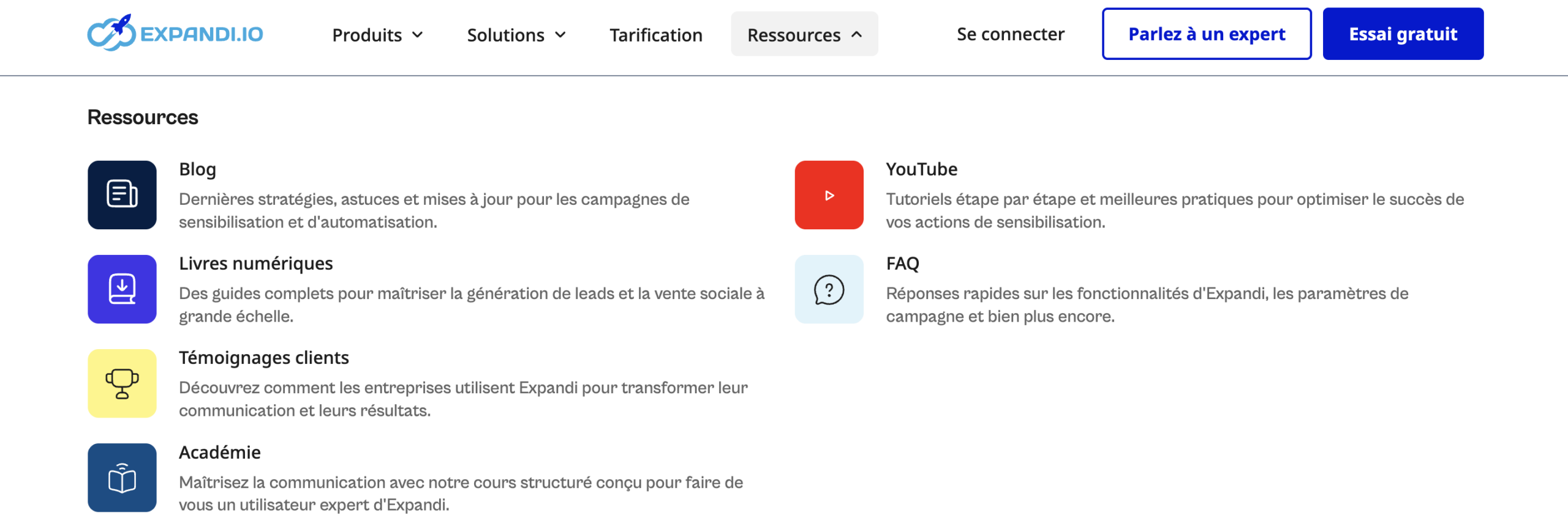 Expandi ressources clients