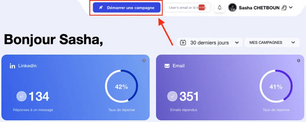 Démarrer une campagne Waalaxy