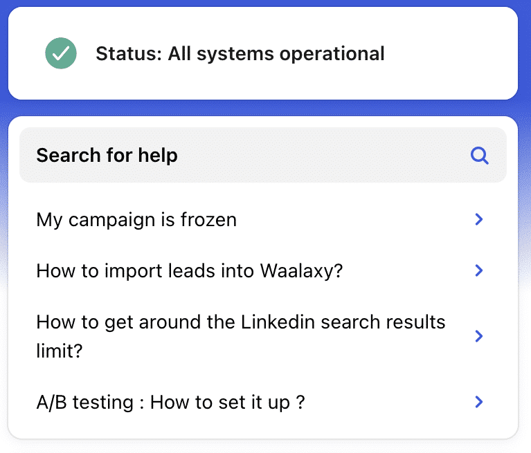 Help center Waalaxy