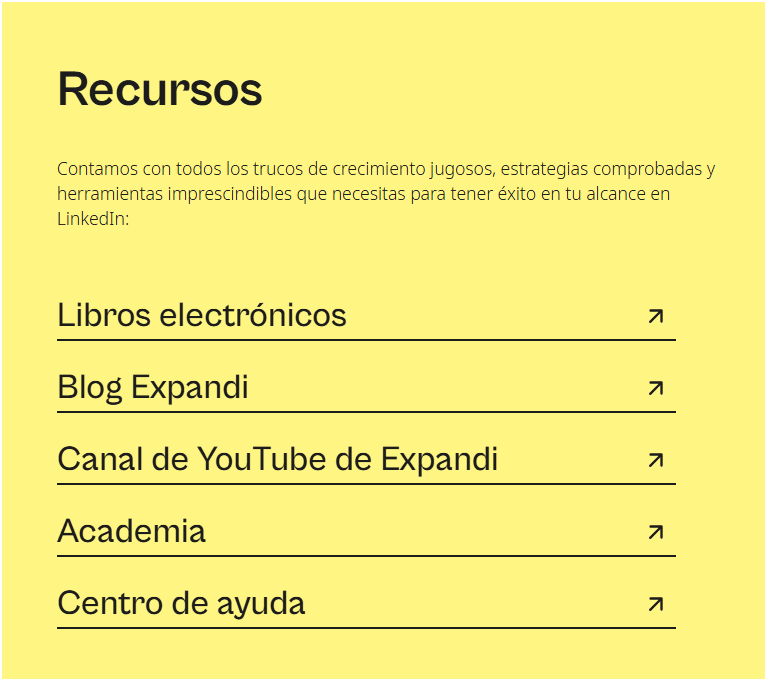 Recursos de apoyo de Expandi