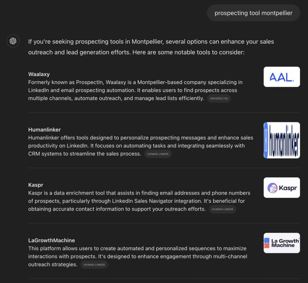 search gpt - prospecting tool montpellier