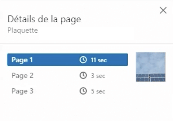 Cliquer sur plus pour voir le détail de performance des pages du contenu de vos Smart Links.