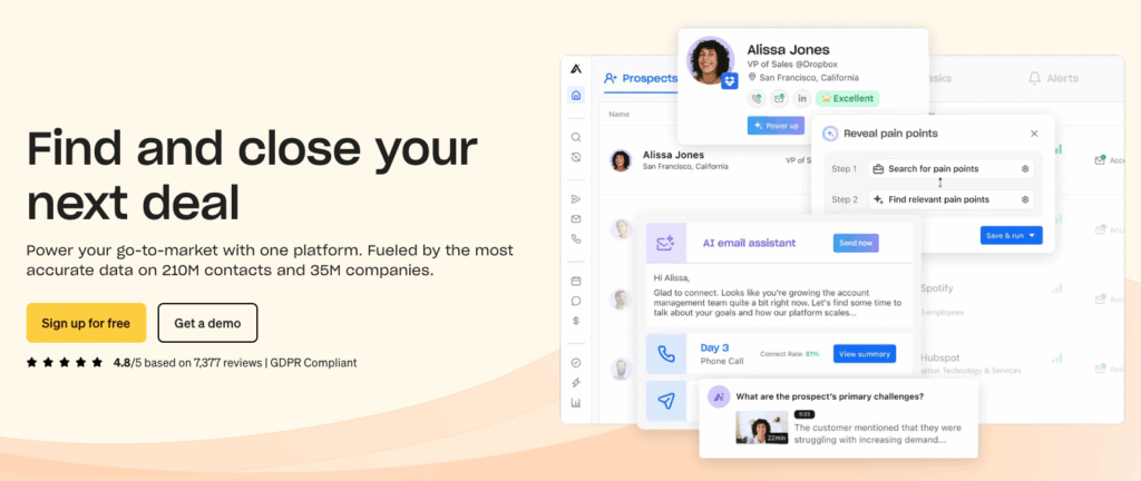leadfuze alternatives - apollo.io landing