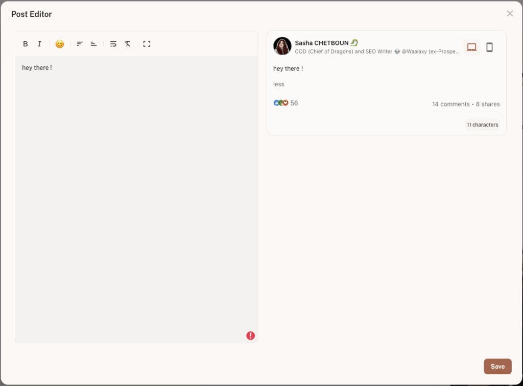 LinkedIn post generator - kawaak