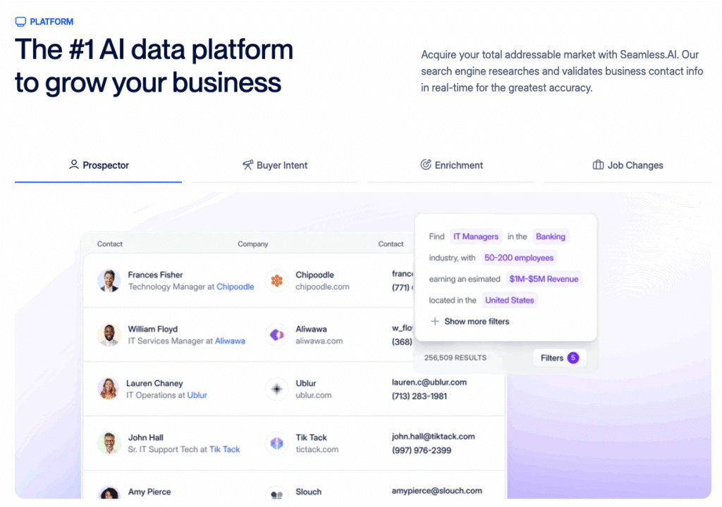 heyreach alternative - seamless.ai
