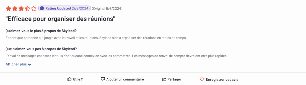 Avis client négatif Skylead