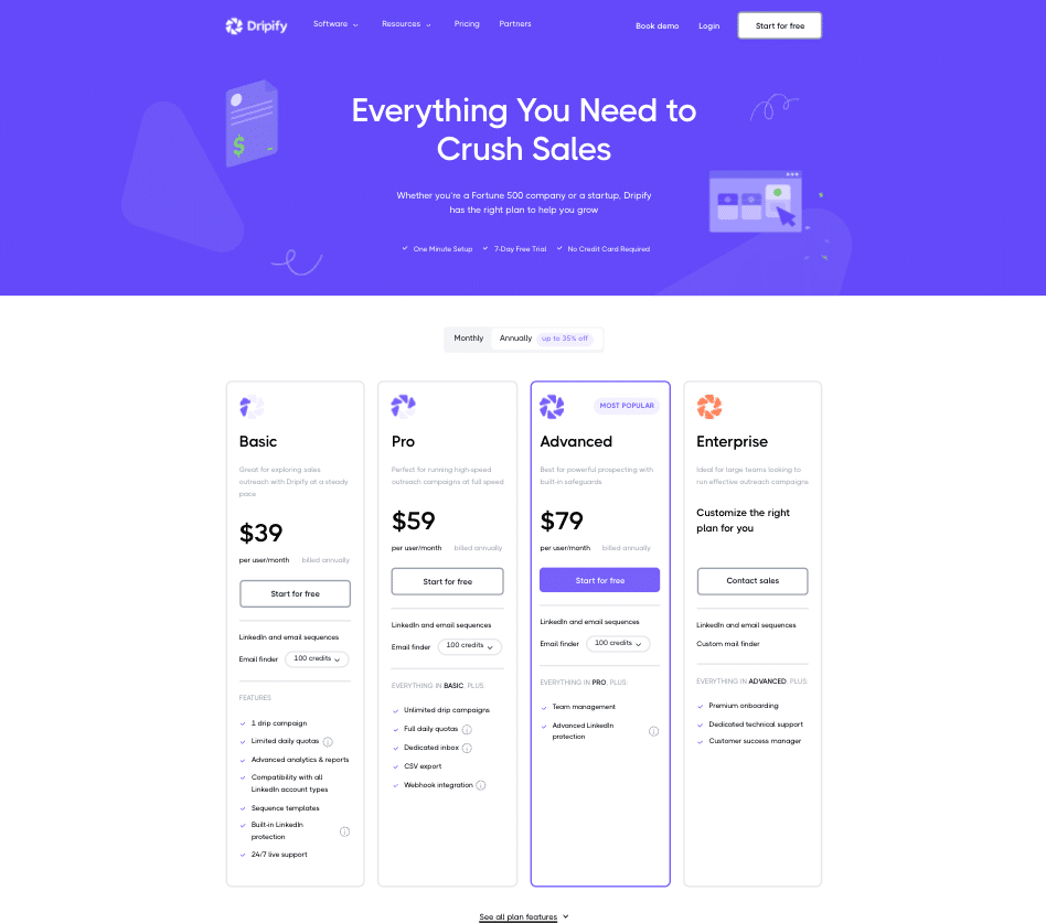 Dripify pricing