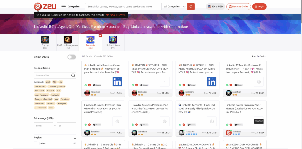 Top 9 Tools to Buy Verified LinkedIn Accounts: Z2U